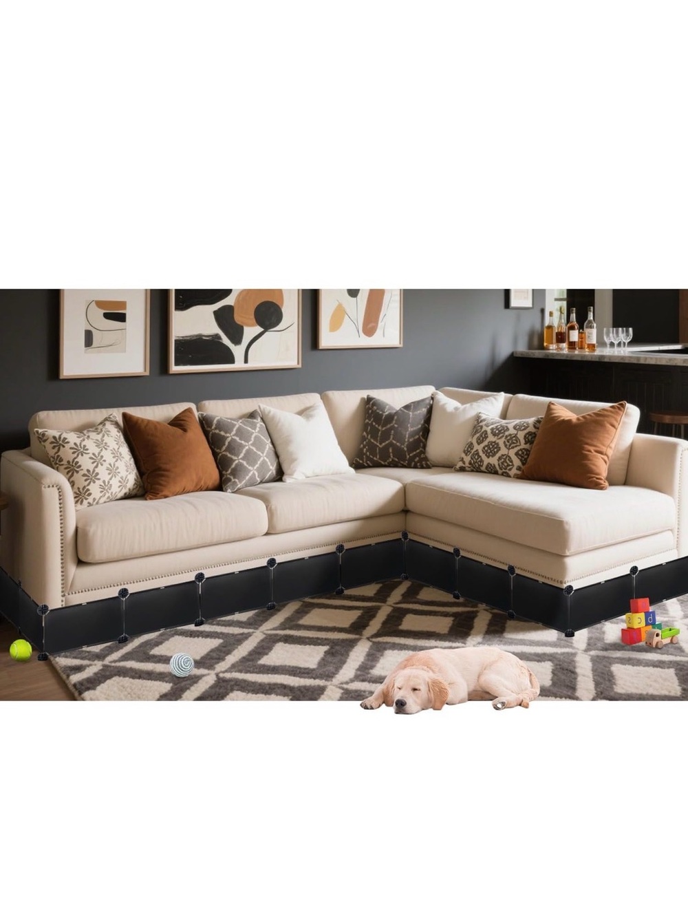 New Open Box Under Couch Blocker, 6.7" H x 248" L in Total Couch Blockers